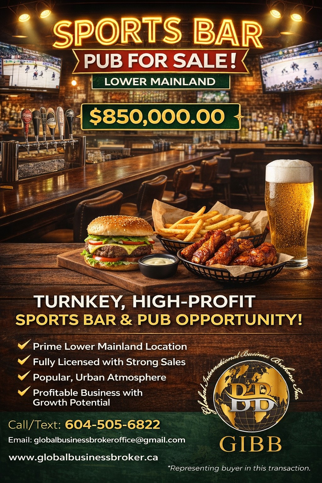Sports Bar Pub for sale in Lower Mainland 